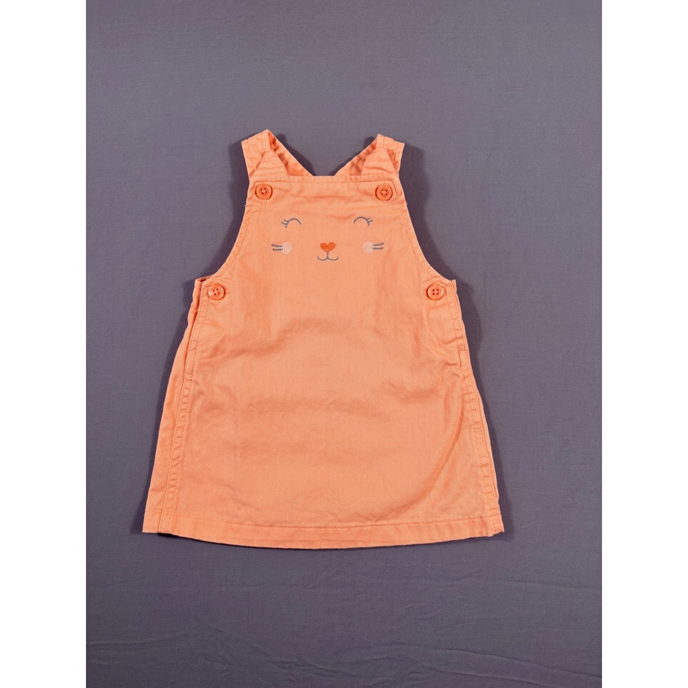 Just One You by Carters Baby Girl Peach Orange Cat Face Jumper Dress 6M